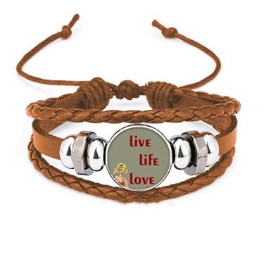 Imagem de un brand Pulseira de couro Live Life Love Art Deco Fashion Enfeites de joias