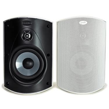 Imagem de Polk Audio Atrium 5 alto-falantes externos com graves potentes (par, branco), durabilidade para todos os climas, ampla cobertura de som, sistema de montagem Speed-Lock