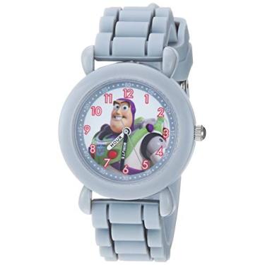 Imagem de Disney Relógio analógico de quartzo para meninos Toy Story 4 com pulseira de silicone, cinza, 20 (modelo: WDS000725)
