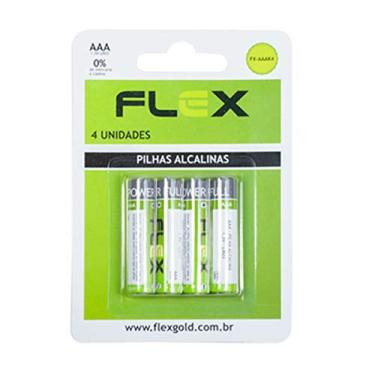 Imagem de FLEXGOLD Pilha Palito AAA - Alcalina 1.5V - LR6 - Blister com 4 Unidades - Ideal para Câmeras Digitais e Brinquedos - Sem Mercúrio e Cadmio, FX-AAAk4