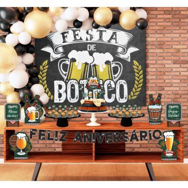 Imagem de Kit Festa De Boteco Itens Painel + Faixa + Top De Bolo