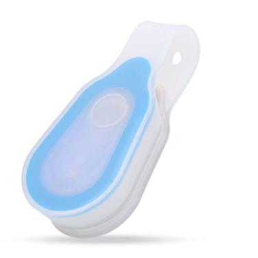 Imagem de luz noturna de lanterna,Clipe de lanternas de led, mini luz noturna led portátil com botão de silicone para camping, caminhadas, passear com cães, correr, escalar(Blue)