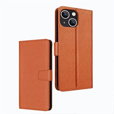 Imagem de GSYH Capa carteira para iPhone 13 Mini/13/13 Pro/13 Pro Max, Capa protetora de TPU à prova de choque, Capa interna de couro PU para cartão com suporte magnético, Marrom, 13 15,5 cm