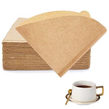 Imagem de BYKITCHEN Filtros de café pequenos, tamanho V60 01, conjunto de 200, papel descartável de filtros de café cônico, filtros de papel natural para colocar sobre coador de café e cafeteira (1-2 xícaras)