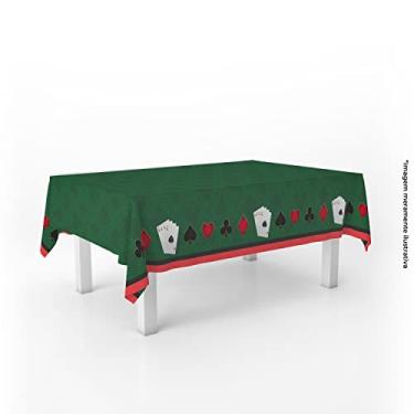 Imagem de Toalha De Mesa Retangular Estampada Poker 6 Lugares Oxford Nypes Verde