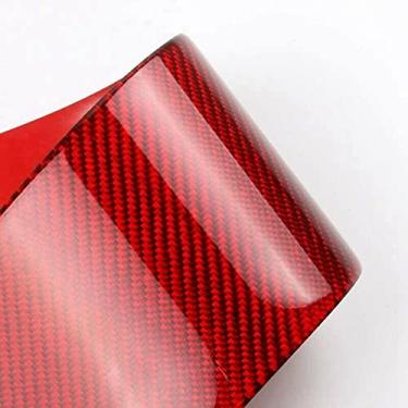 Imagem de FINMOKAL Acabamento Da Tampa Do Painel Do Painel Interior Do Carro Para Ford Mustang 2015-2018 2019 Vermelho Real Fibra De Carbono