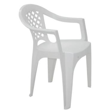 Imagem de Cadeira Plastica Monobloco Com Bracos Iguape Branca - Tramontina
