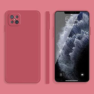 Imagem de Mobile phone accessories Para FOR OPPO A92s Cor Sólida Imitação Líquida Silicone Borda Reta Unproof Cobertura Completa Capa Protetora phone case