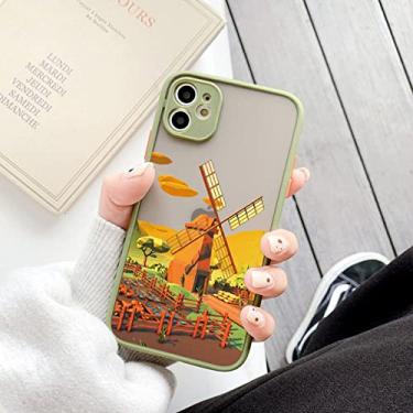 Imagem de Capa de telefone pintada à mão para iphone x xs max xr capa de cenário dura capa à prova de choque para iphone 6s 7 8 plus se 2 12 13 11 pro max, matcha lyfg 5, para iphone 12pro max
