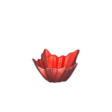 Imagem de Bowl de Vidro Multiuso Leaves Vermelho 14 x 7cm
