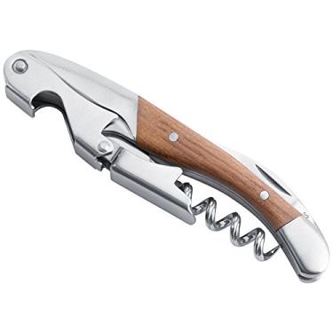 Imagem de Abridor de vinho, abridor de garrafa de vinho profissional saca-rolhas com cortador de folha, abridor de garrafa manual de chave de vinho para uso em festas de bar em casa novo, Gar?om profission