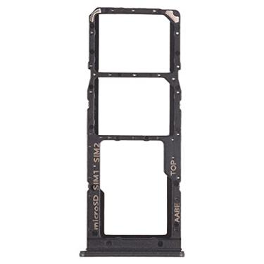 Imagem de HUANGYUNCHAO Acessórios telefônicos Bandeja de cartão SIM + Bandeja de cartão SIM + Bandeja de cartão Micro SD para Samsung Galaxy A12 SM-A125 Substituição do telefone celular