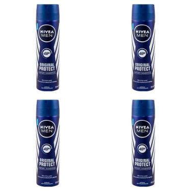 Imagem de Kit 4 Und Desodorante Aerosol Nivea 150ml Masculino Original Protect