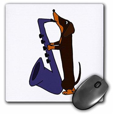 Imagem de 3dRose Mouse pad engraçado Dachshund tocando saxofone (mp_196087_1)