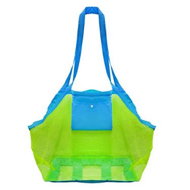 Imagem de Bolsa de malha para brinquedos de praia extragrande, bolsas de praia, bolsas de armazenamento, brinquedos infantis, organizador de brinquedos de praia, colecionador de brinquedos de areia, perfeito