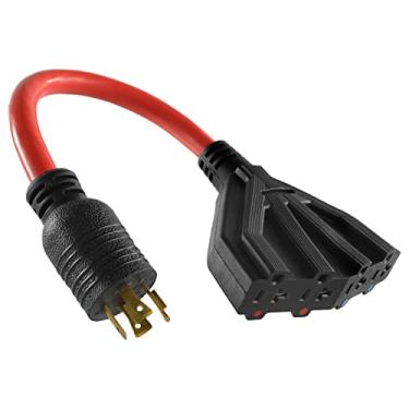 Imagem de Conntek 1,5 m, 20-Amp L14-20P 125/250-Volt para (4) conector fêmea 15/20-A, cabo de extensão de travamento de gerador de 4 pinos