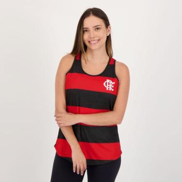 Imagem de Regata Flamengo Droop Feminino Preta E Vermelha - Braziline