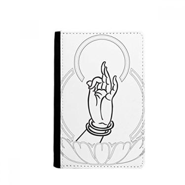 Imagem de Capa para passaporte com padrão simples de lótus para mão de cultura notecase burse carteira porta-cartão, Multicolor