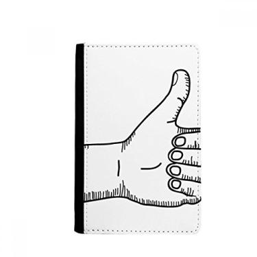 Imagem de Suporte de passaporte padrão de desenho de linha de gestos de elogios Notecase Burse capa carteira porta-cartões, Multicolor