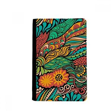 Imagem de Padrão decorativo colorido abstrato flores porta-passaporte notecase burse carteira capa porta-cartão, Multicolor