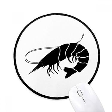 Imagem de Tapete de mouse com ilustração de camarão preto da vida marinha, tapete redondo para computador