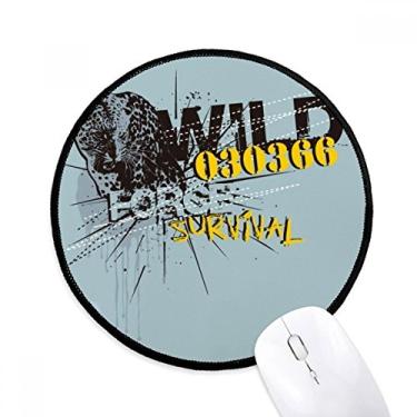 Imagem de Mouse pad Graffiti Street amarelo azul leopardo padrão desktop escritório tapete redondo para computador