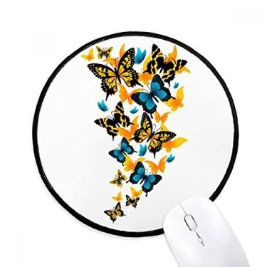 Imagem de DIYthinker Butterflies Mouse Pad Desktop Office Tapete redondo para computador