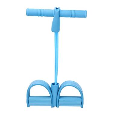 Imagem de Tensor de pedal de cinto sentado, treinador de corpo multifuncional com corda de puxar, modelador de corpo de ioga de látex elástico, corda de tensão para sentar, treinamento de alongamento de