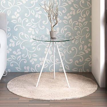 Imagem de Mesa Lateral Gabriela Tampo Vidro Cor Branca