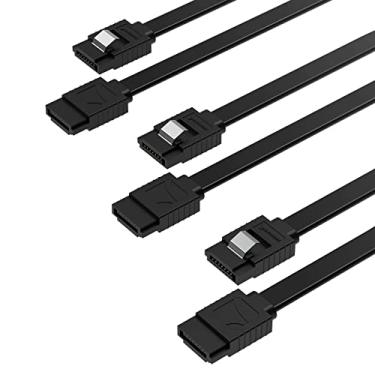 Imagem de Sabrent Cabo de Dados SATA III Reto 6 Gbit/s com Trava de Bloqueio 50cm para HDD/SSD/CD e DVDs [3 un] Preto (CB-SFK3)
