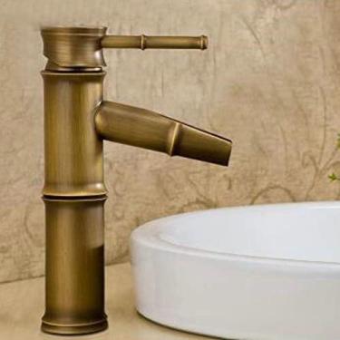 Imagem de Bacia de banheiro com acabamento em bronze preto e bronze antigo, torneira misturadora quente e fria, torneira de cascata, 1