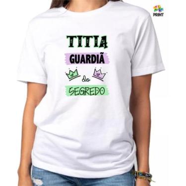 Imagem de Camiseta Adulto Titia Guardiã Do Segredo Est. Lilás Verde -Chá De Bebê