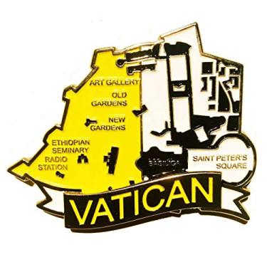 Imagem de Imã Vaticano – Imã Mapa Vaticano Bandeira Cidades Símbolos - Mapa Mundi Magnético - Imã Geladeira Vaticano