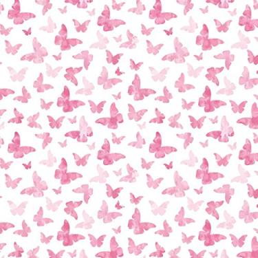 Imagem de Papel de Parede Borboletas Rosa para Quarto Infantil 2,70x0,57m