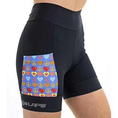 Imagem de Bermuda de Compressão para Corrida Hupi Run Hippie Feminina Curta, Cor: Preto, Tamanho: Gg