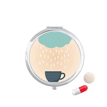 Imagem de Capa para comprimido Rain Cloud Cup Smile Face Weather Pocket Medicine Storage Box Recipiente dispensador