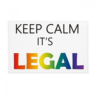 Imagem de DIYthinker LGBT Tapete antiderrapante para porta de banheiro com bandeira de arco-íris Keep Calm