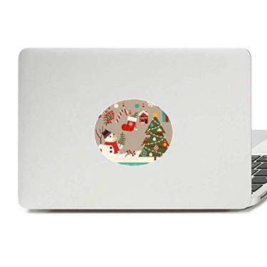 Imagem de Adesivo de vinil com estampa de boneco de neve com emblema de boneco de neve para notebook e notebook