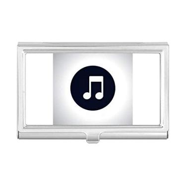 Imagem de Porta-cartões de visita com notas musicais e caixa de bolso branca