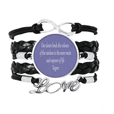 Imagem de OFFbb-USA Pulseira Qoutes Healing Sentences Desire Mist Life acessório de amor de couro torcido para presente