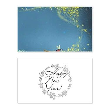 Imagem de Luminária noturna silenciosa, barco, fada, pintura, ano novo, festival, cartão de felicitações, mensagem de abençoar presente