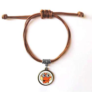 Imagem de DIYthinker Pulseira de couro alienígena laranja universo e alienígena pulseira marrom joia presente