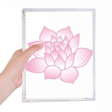 Imagem de Caderno de flor flor flor de lótus padrão rosa folha solta diário recarregável artigos de papelaria