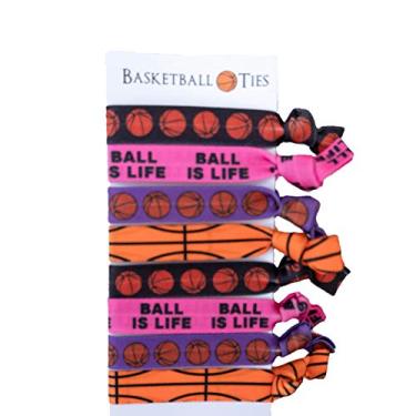 Imagem de Conjunto elástico de cabelo de 8 peças – Presente de basquete para meninas e mulheres – Acessórios para jogadores, técnicos, colegas de equipe, times de basquete do ensino médio, ligas femininas – Feito nos EUA