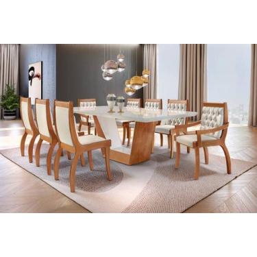 Imagem de Sala De Jantar Base Laminada Com 8 Cadeiras 2,20X1,10M - Rubi - Espres