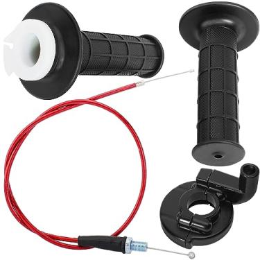 Imagem de QAZAKY Conjunto de cabos para acelerador de acelerador giratório para 50 cc 60 cc 66 cc 90 cc 110 cc 125 cc 150 cc-190 cc 4 tempos Poço de sujeira Mini Bolso Bicicleta ATV Quad Scooter XR50 XR70 CRF50