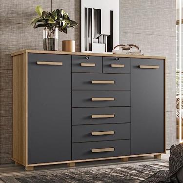 Imagem de Cômoda 2 Portas 7 Gavetas Fontana Albatroz Móveis Nature/titanium