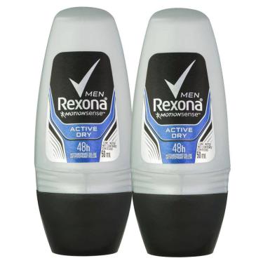 Imagem de Desodorante Antitranspirante Rexona Men Active Roll-on com 50ml | Kit com duas unidades