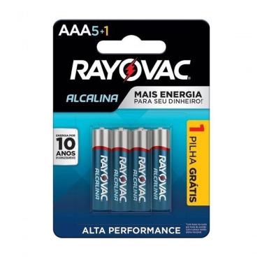 Imagem de Pilha Alcalina Aaa6 Rayovac Cartela C-6 Unid. - Pç - 6