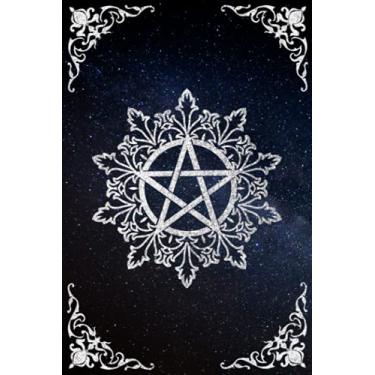 Imagem de Livro das Sombras: Caderno de Bruxa de Bolinhas de Bruxa Pontilhada em Branco Caderno Grimório Vazio - 137 Páginas de Diário Creme com Design de Canto - 15 x 23 cm - Capa para Pentáculo de Céu Noturno